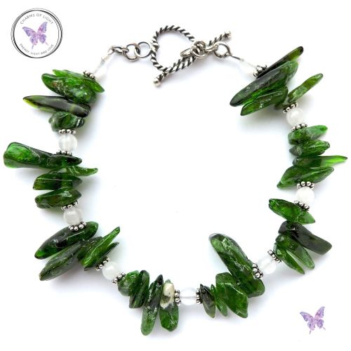 Diopside & White Jade Bracelet